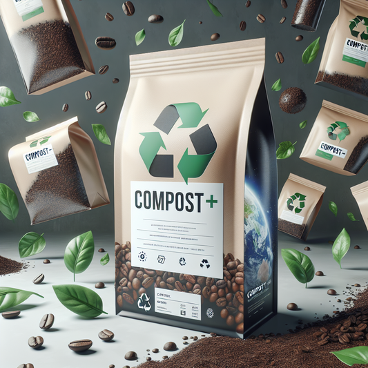 "Image of eco-friendly packaging from Savor Brands demonstrating the innovation of their COMPOST+ plant-based product"