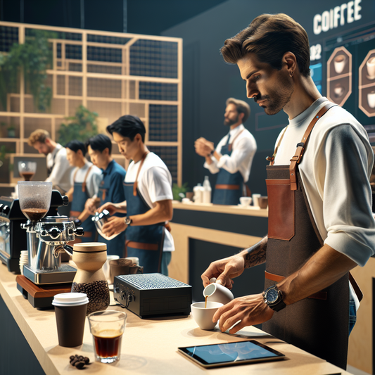 "Competitors presenting their coffee-making skills at Day Two, Round One of the 2024 World Barista Championship"